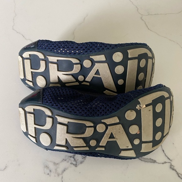 Prada Navy Mesh Pleather Ballet Flats 39/ 9 - Picture 5 of 7